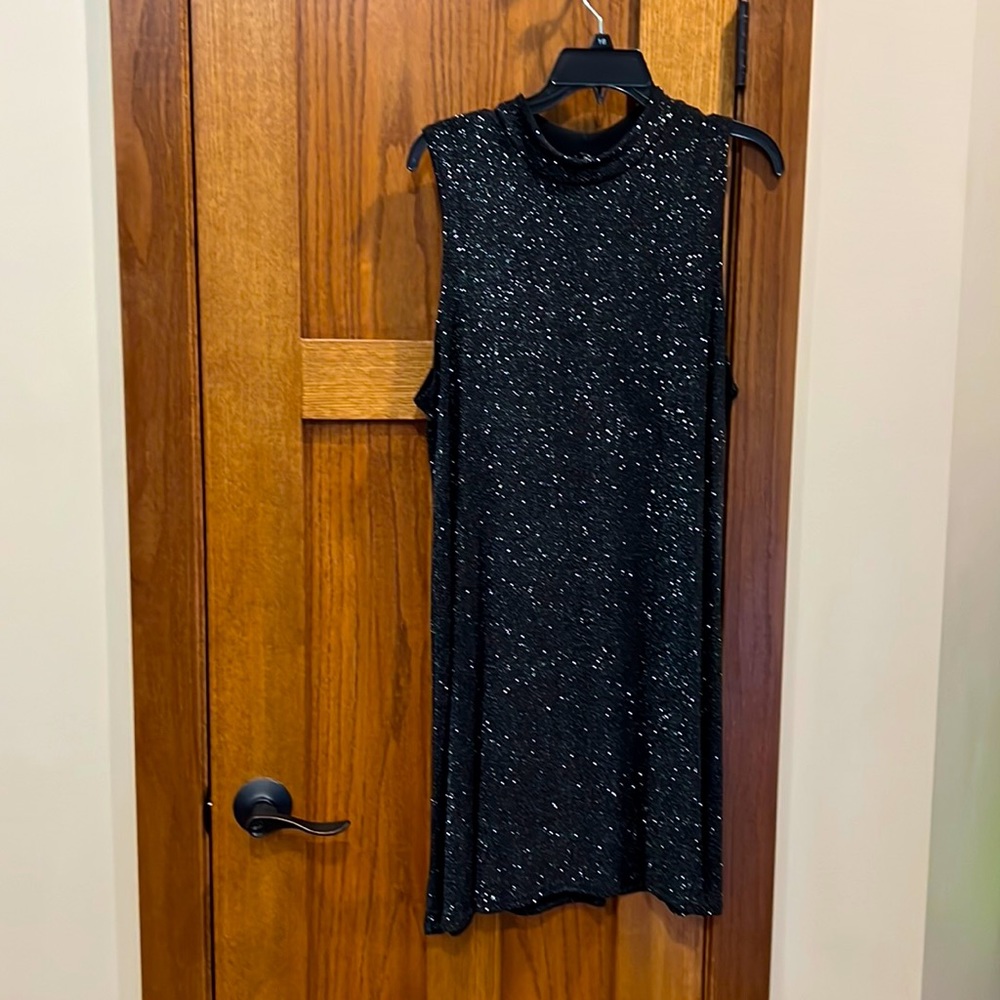 Tiana B cocktail dress. Black sparkles